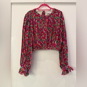 endless rose Floral Pleated Bubbled Top